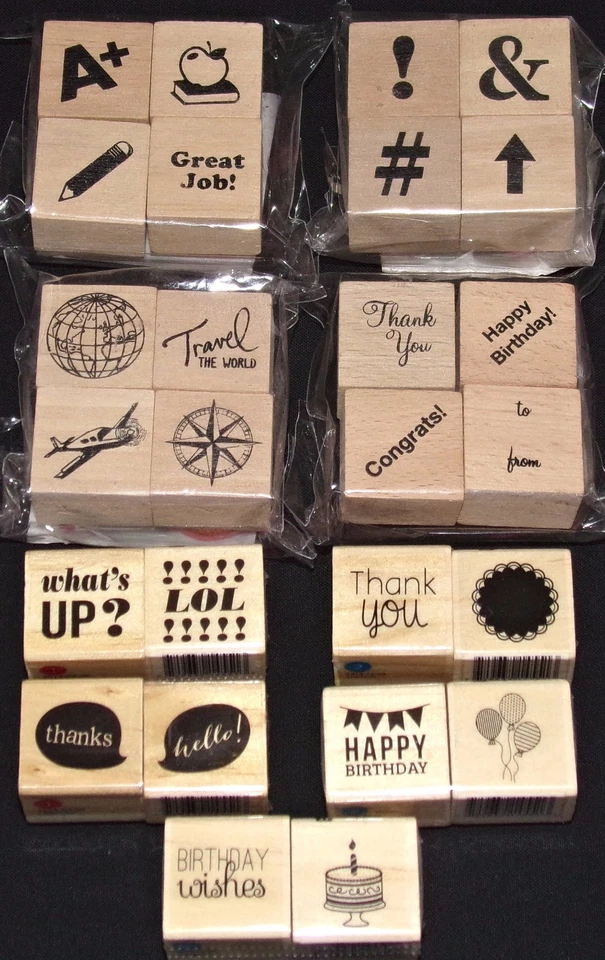 Nuevos juegos de estampillas de goma cumpleaños gracias viaje profesor hola pastel UR elección Foto 1 de 1