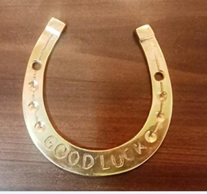 Lovely Collectible Horseshoe Good Luck 4.5'' Brass Horse Shoe Naal Home Decor - Picture 1 of 5