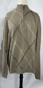 TRICOTS ST. RAPHAEL Pull Over Sweater Size XL Quater Zip knit Geometric  - Picture 1 of 6
