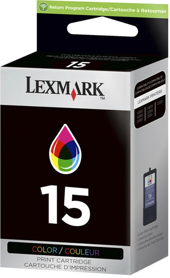 GENUINE LEXMARK 15 COLOUR INK CARTRIDGE X2600 X2630 X2650 X2670 Z2300 Z2310 BOXD - Image 1 of 1