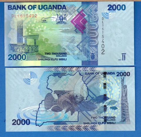 Uganda 2000 Shillings Year 2021 World Paper Money Currency Uncirculated Banknote Cover