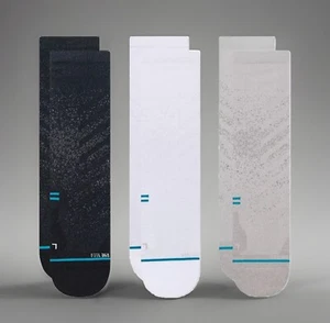 Stance Icon 3er Pack Crew Socken Freizeit - Grau, Weiß, Schwarz NEU - Bild 1 von 5