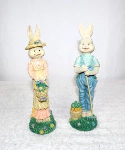 Mr & Mrs Rabbit Pastel Resin 7.5" x 2" - Picture 1 of 2