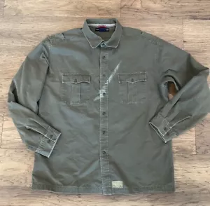 Camisa de Campo Militar Tommy Hilfiger Para Hombre Verde Pesada 100% Algodón Botón XXL - Imagen 1 de 19