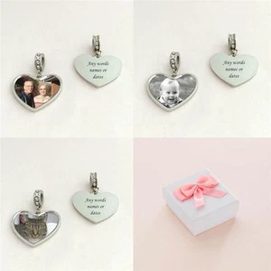 Personalised Photo Charm with Any Engraving, Any Photo, For European Bracelets - Picture 1 of 6