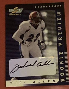 2001 Score Select Rookie Preview Will Allen Auto Autograph  - Picture 1 of 2