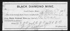 Sand Coulee Montana diamant noir mine 1896 minerai reçu poids - charbon de pois