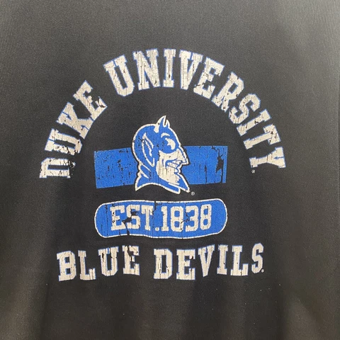 Duke Univeristy Zippered Jacket Size medium Champs Blue Devils black Cover