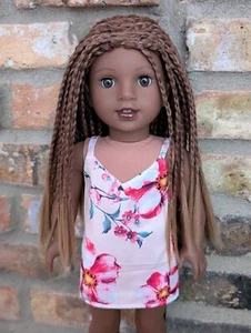 Rooney Custom American Girl Puppe OOAK geflochten braune Haare braune Augen Claudie - Bild 1 von 5