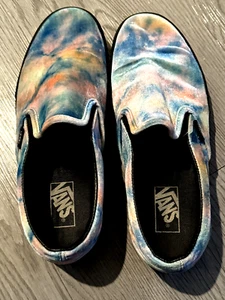 Vans Classic Slip on Platform Velvet Tie Dye Mens Size 9.5, Ladies Size 10 - Picture 1 of 5