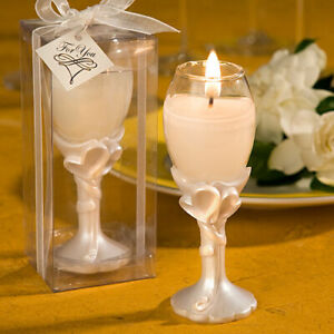 Double Heart Design Champagne Flute Candle Holders Pack of 16