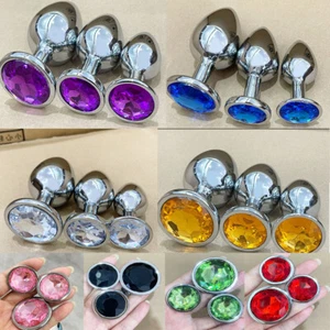 1pc/3 PCS Ass Anal training Set Stainless Metal Anal Butt Plug Adult Sex Toys - Picture 1 of 88