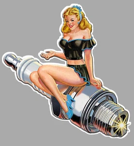 BOUGIE / Spark left Pin Up gauche Sticker vinyle laminé - Picture 1 of 1