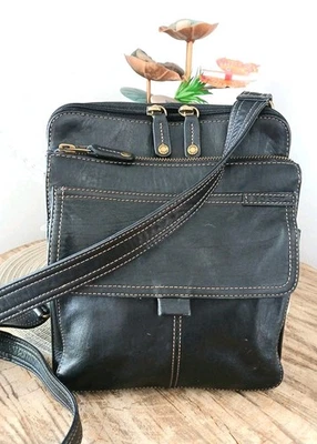 Bolso Bandolera Organizador Hombre/Mujer FOSSIL Marrón CUERO EXCELENTE Estado Foto 1 de 4