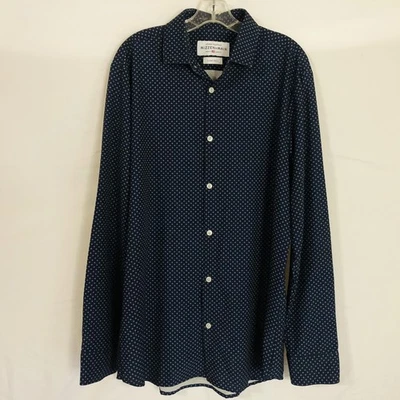 Camisa de vestir Mizzen+Main para hombre XL azul marino ajuste de sotavento elástico hecha en EE. UU. Foto 1 de 4