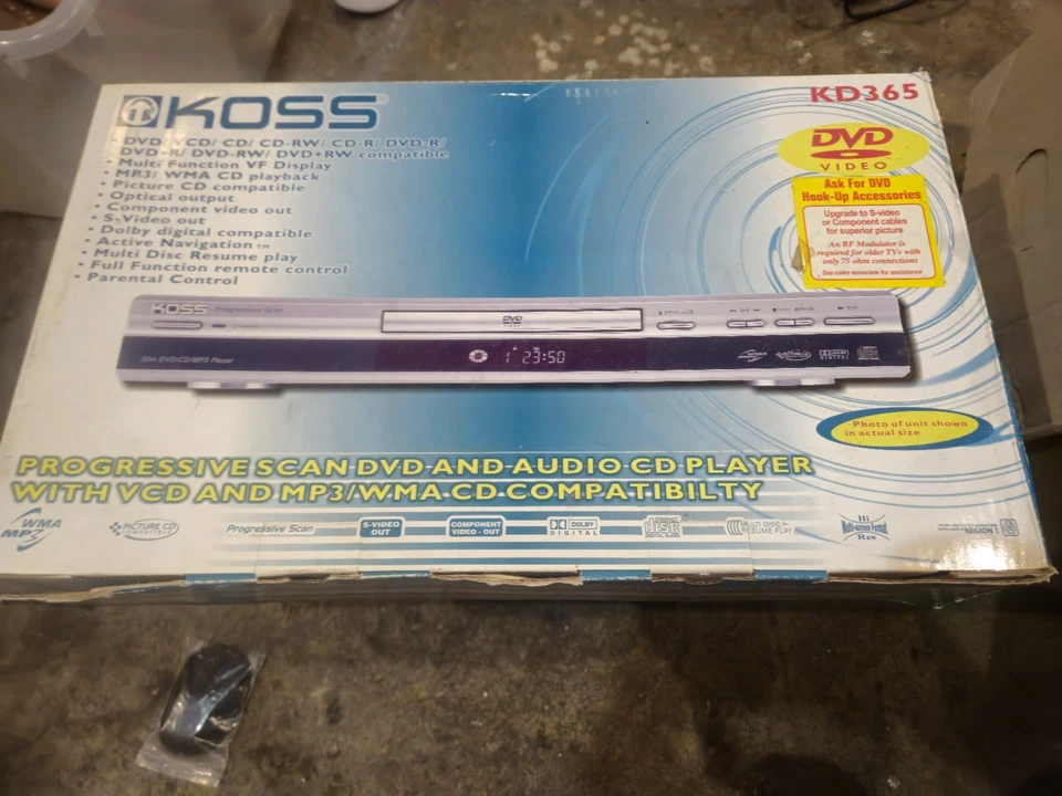 Koss Progressive Scan Dvd Player Dvd/Cd/Mp3 Model KD365  - Image 1 of 1