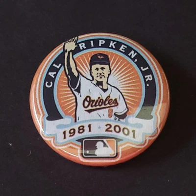 Cal Ripken Jr. 1981-2001 Legend-Retirement Pinback MLB Baltimore Orioles - Image 1 of 2