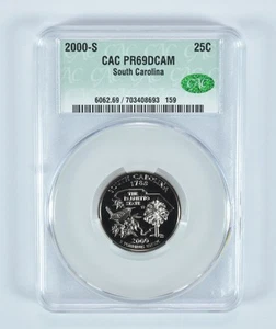 2000-S Washington State Quarter South Carolina PR69 DCAM CAC CACg *5525 - Picture 1 of 5