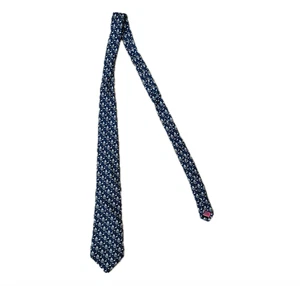 Vineyard Vines Martha's Vineyard Downhill marineblaue Krawatte mit Bootsdruck 100 % Seide verrückt - Bild 1 von 5