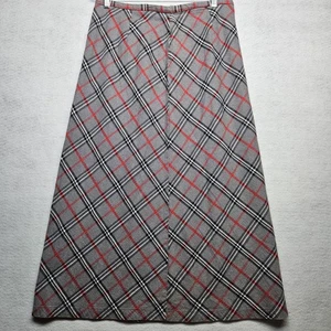 Vintage A-Linie Damen Bleistiftrock grau kariert Gr. 14 Reißverschluss hinten Y2K Lehrer - Bild 1 von 9