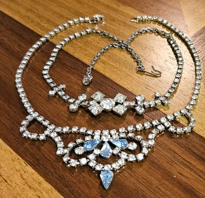 VINTAGE SCHMUCK STRASS PRINZESSIN COLLIER HALSKETTEN - Bild 1 von 4