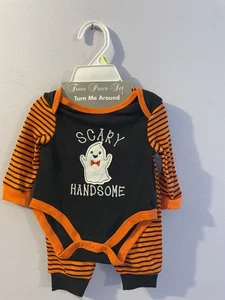 Baby Essentials Scary Handsome vierteiliges Set 3 Monate, Shirt, Hose, Mütze, Socken - Bild 1 von 4
