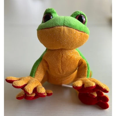 Ganz Webkinz Sparkly Tree Frog Plush Stuffed Animal Green Orange No CodeEUC - Image 1 of 4