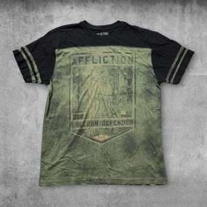Affliction T Shirt Mens 3XL Skull Guns Freedom Defender USA Made MMA Distressed - Picture 1 of 3