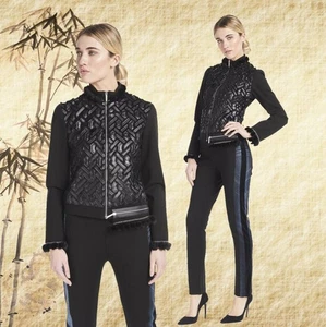 SAVE THE QUEEN JACKE SCHWARZ KUNSTLEDER & FELL REIßVERSCHLUSS Gr. XS EXTRA SMALL - Bild 1 von 6