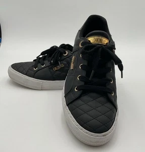 Guess Women’s Loven Black Sneakers W/Quilted Design And Gold Logo Hardware Sz 10 - Bild 1 von 15
