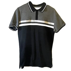 Men's Scott James Gray/Black/White Business Casual Dress Polo Style Shirt NWT - Picture 1 of 13
