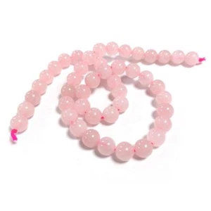 Pink Rose Quartz Beads Plain Round 8mm Strand Of 45+ - Picture 1 of 1