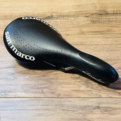 Selle San Marco Zoncolan Triathgel Titanium Rail Saddle Black Leather - Image 1 of 4