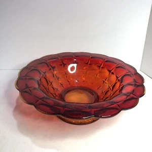 Vintage Tiara Indiana Amberina Glass Sunset Constellation Flared Bowl Rare - Picture 1 of 8