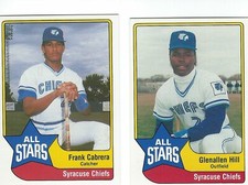 1989 CMC AAA All-Stars Syracuse Chiefs Baseball Cards, Hill & Cabrera