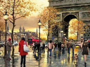 Richard Macneil - Teatro de Nueva York - Arte de pared con impresión en lienzo - 3 tamaños - Imagen 1 de 3