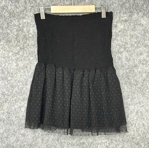Peixoto Womens Swiss Dot Mini Skirt Coverup Size XL Tulle Smocked Asymmetric - Picture 1 of 9