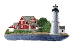 Rock Island Lighthouse (New York) Embroidered Iron on/Sew patch [9.4" x"5.5"] - Picture 1 of 1