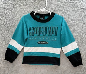 Vintage Score Board Shirt Boys Youth 4 Multicolor Crewneck Single Stitch 80s 90s - Picture 1 of 11