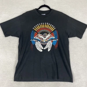 Hanes Made USA Single Stitch T Shirt Aztec Native American Southwest Black XL - Picture 1 of 8