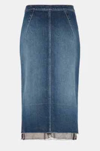 PENCIL SKIRT INDIGO WITH CHIFFON N°21 X 7FAM 7 for all mankind gonna denim jeans - Picture 1 of 6