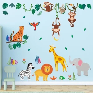 Calcomanía pegatinas de pared extraíbles DECOWALL DSL-8057 animales de la selva niños - Imagen 1 de 7