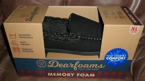 Dearfoams Mens Memory Foam Indoor Outdoor Slippers Black Size XL (13-14) NEW - Picture 1 of 8