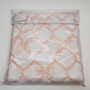 NOS Schweitzer Linen PROVANCE Queen Duvet Cover 100% Cotton Peach Bows/Ribbons - Picture 1 of 4