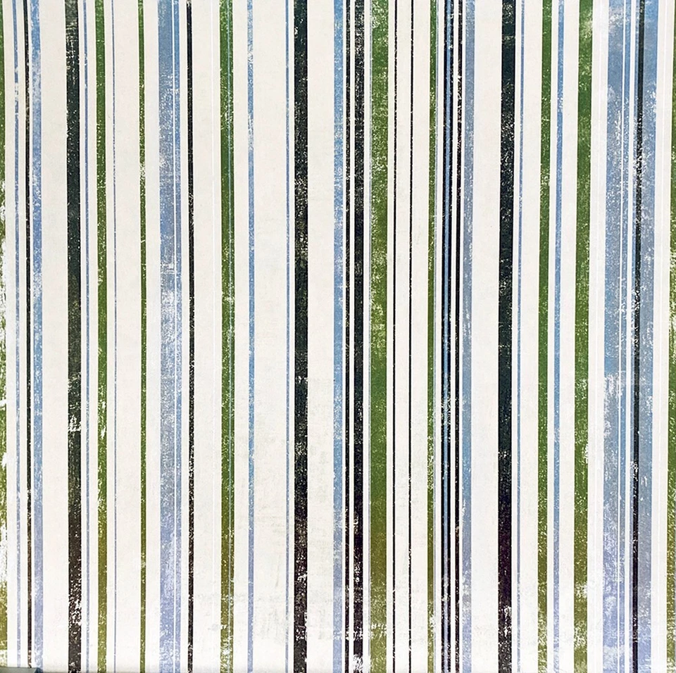 Papel realmente genial, cartulina líneas gruesas y delgadas, 2 x 12", grunge, rayas, azul Foto 1 de 1