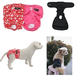 Female Small Pet Dog Puppy Hygiene Diapers Pant Washable Reusable Nappy Pants - Picture 1 of 14