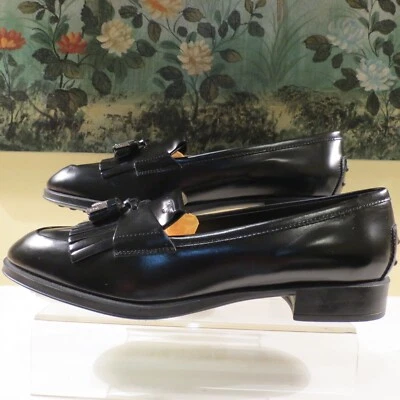 ZAPATOS MOCASINES MOCASINES BORLA CUERO NEGRO TOD'S AUTÉNTICOS NUEVOS CON ETIQUETAS 39.5/9.5 Foto 1 de 4