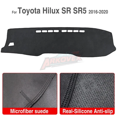Suede Dashmat For Toyota Hilux SR5 4x4 REVO Non-Slip Mats 2015-2019 Dash Mat - image 1 of 4