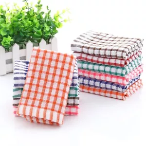 6X Cotton Kitchen Tea Towels Absorbent Lint Catering Restaurant Cloth AC - Picture 1 of 6
