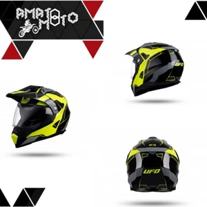 CASCO UFO MOTOCROSS ENDURO FUORISTRADA TRIAL QUAD OFFROAD MTB ARIES CON VISIERA - Foto 1 di 1